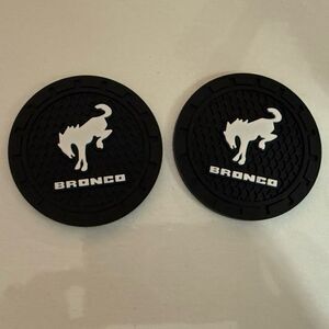 Bronco Car Cup Coasters in Black Set of 2 NWT